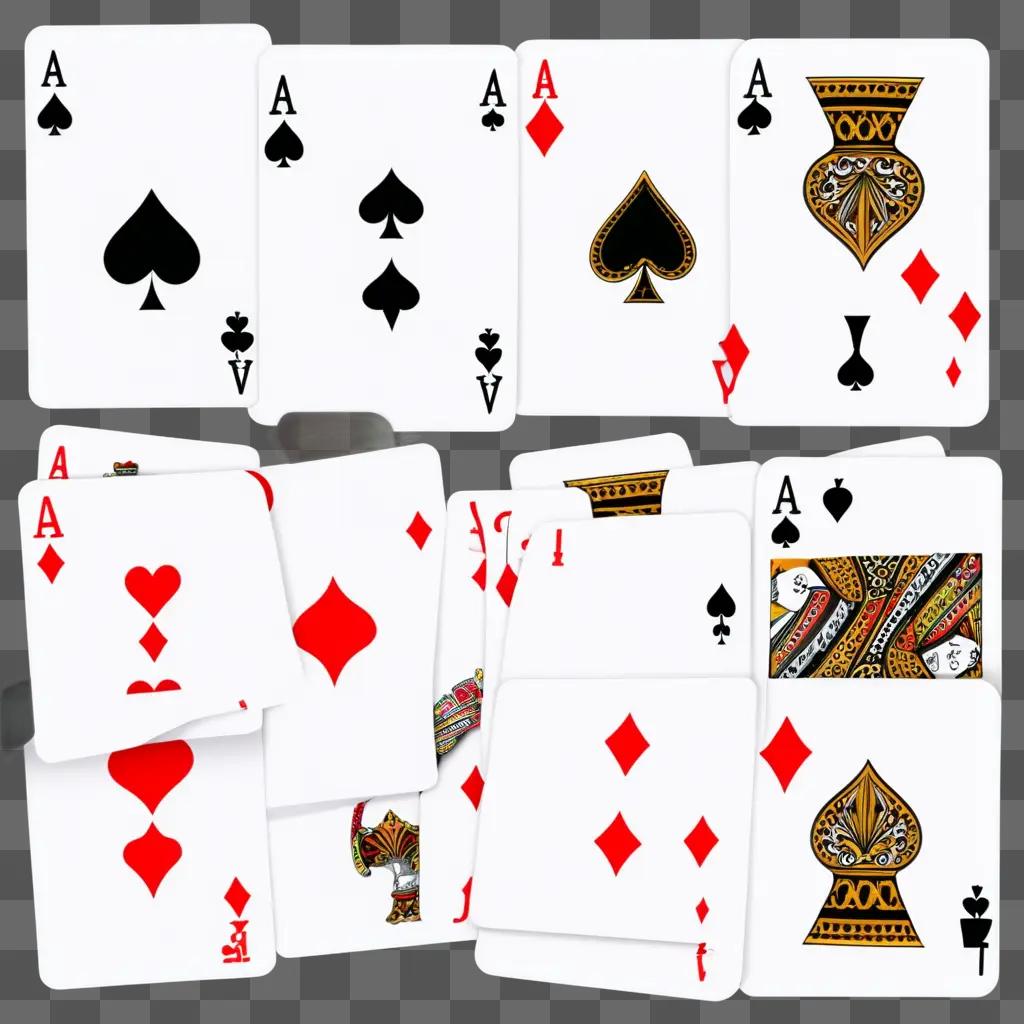 pack of cards with hearts and spades