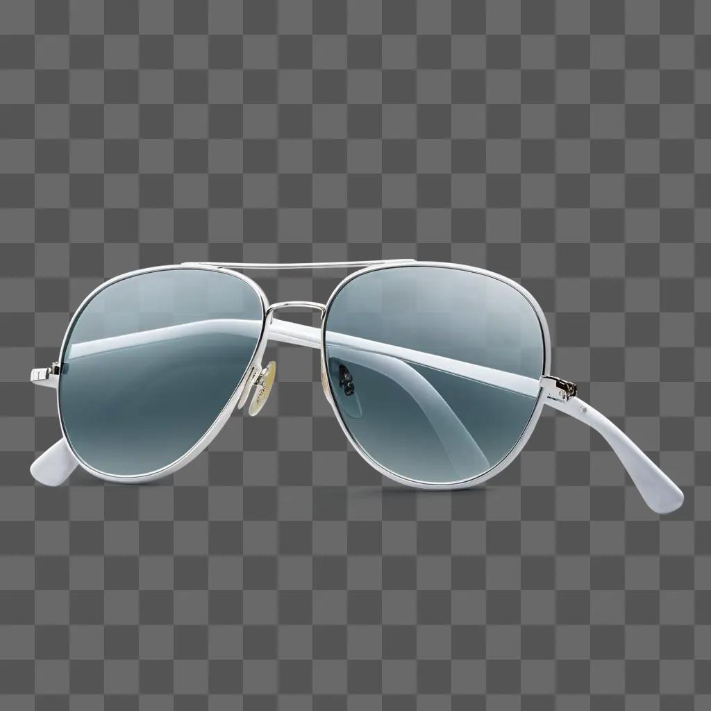 pair of sunglasses are displayed against a light background