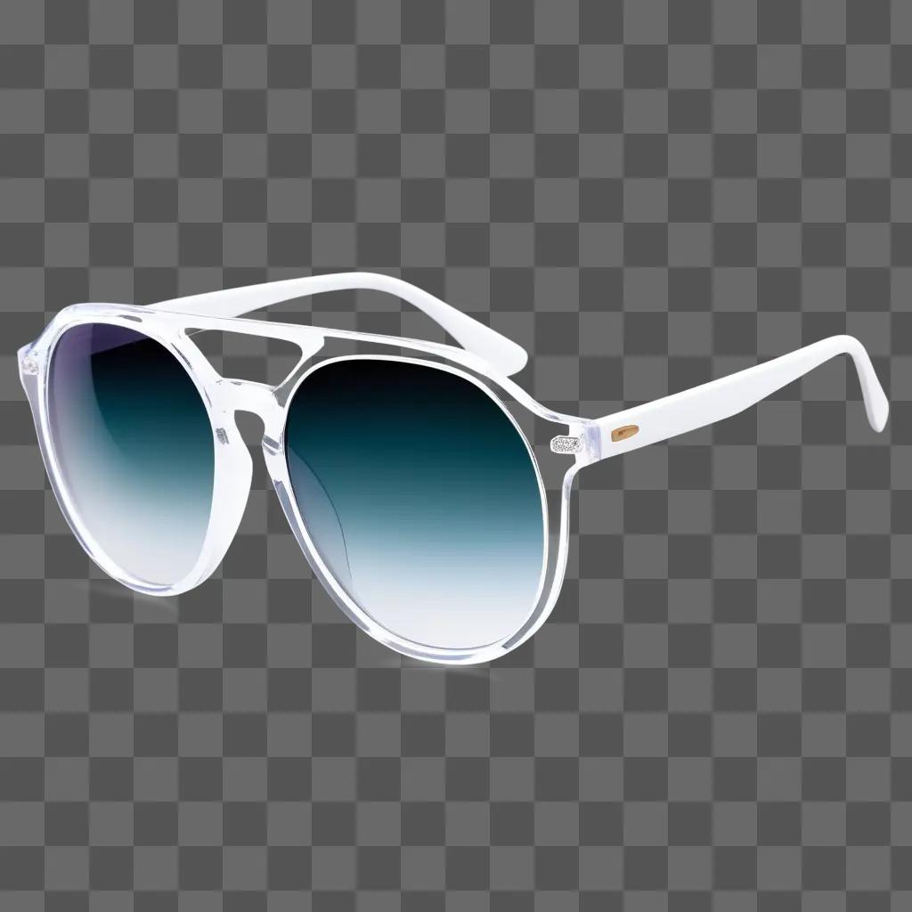 pair of sunglasses are transparent and blue