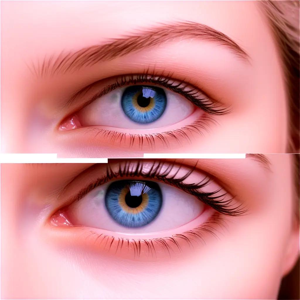 pair of transparent blue eyes