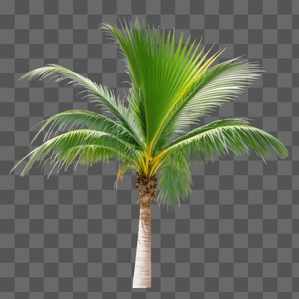 palm tree against a green background