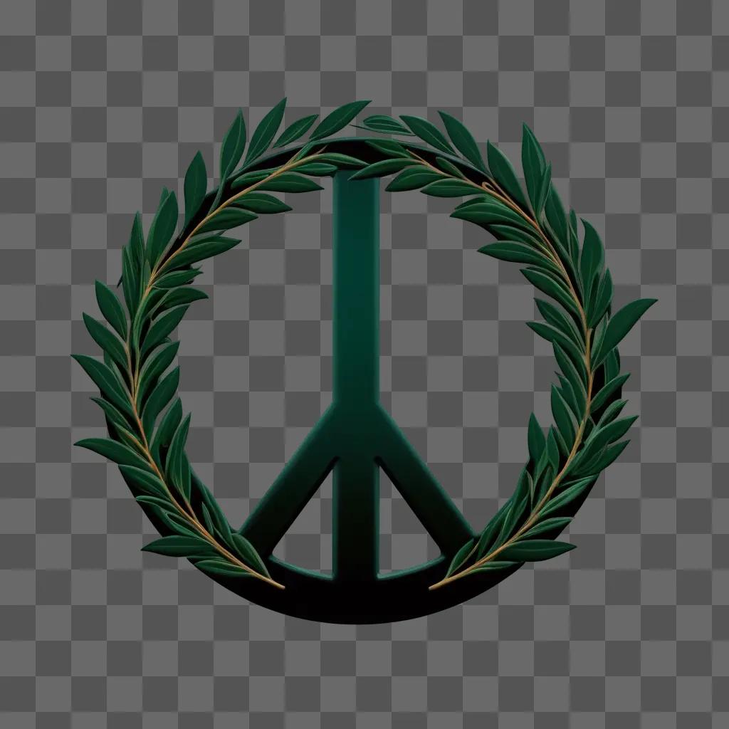 peace symbol with a laurel wreath