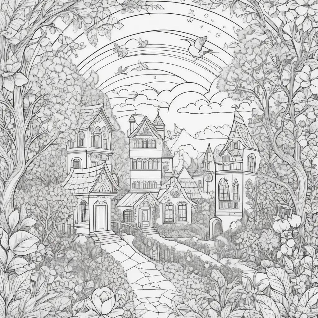 peaceful, peaceful, pastoral, April coloring page