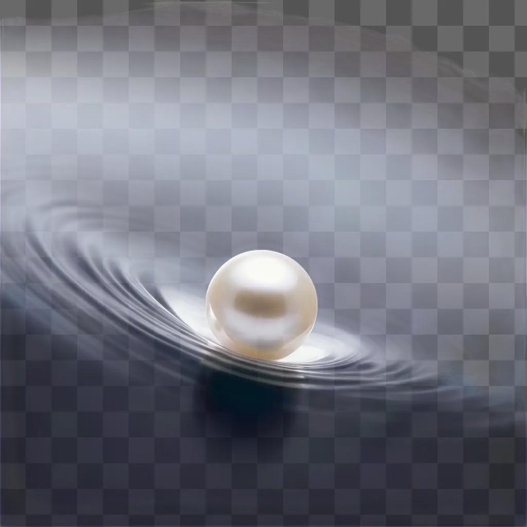 pearl floats in a circular rippled water