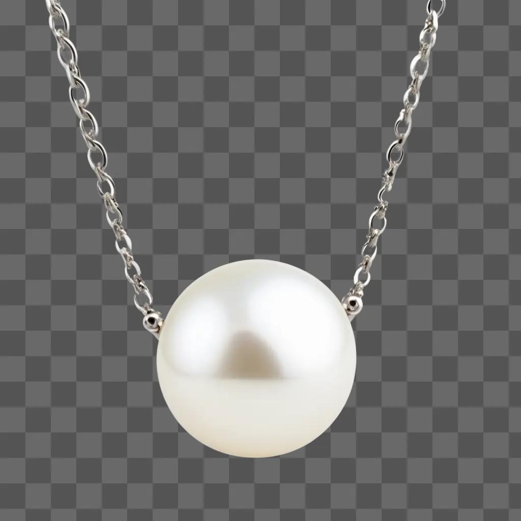 pearl necklace with a silver chain