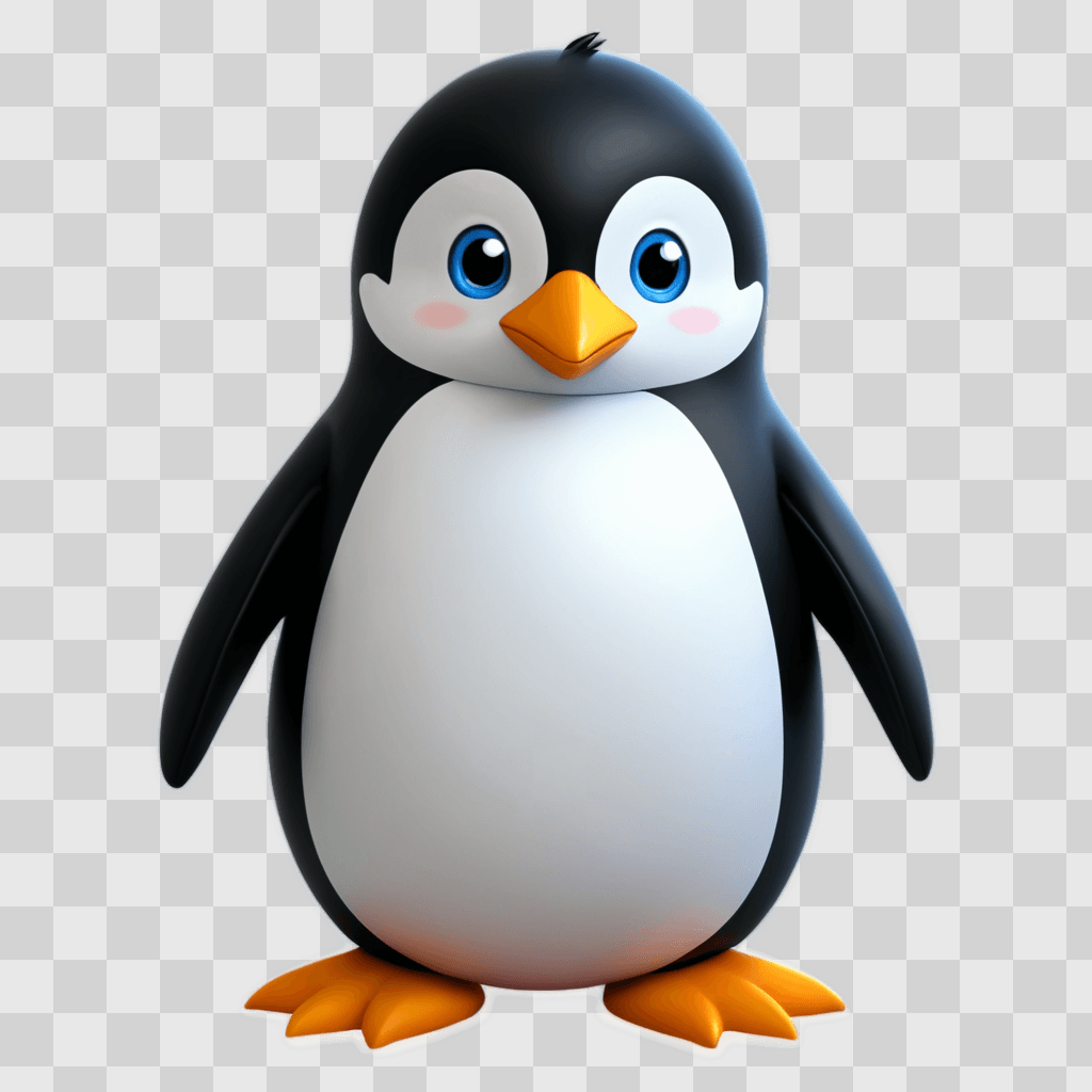 penguin clipart A cute 3D penguin stands on its two feet