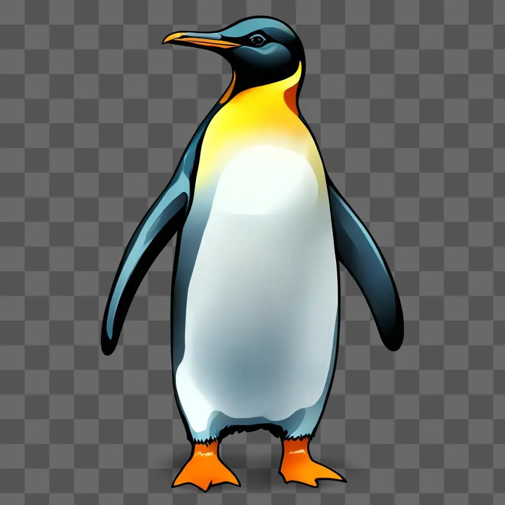 penguin clipart A penguin stands on a dark background