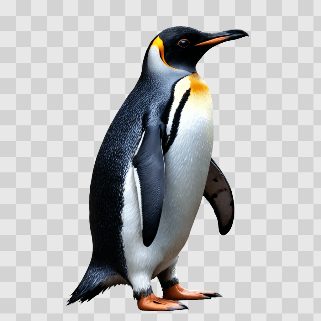 penguin clipart A penguin with a black and yellow beak stands in the dark