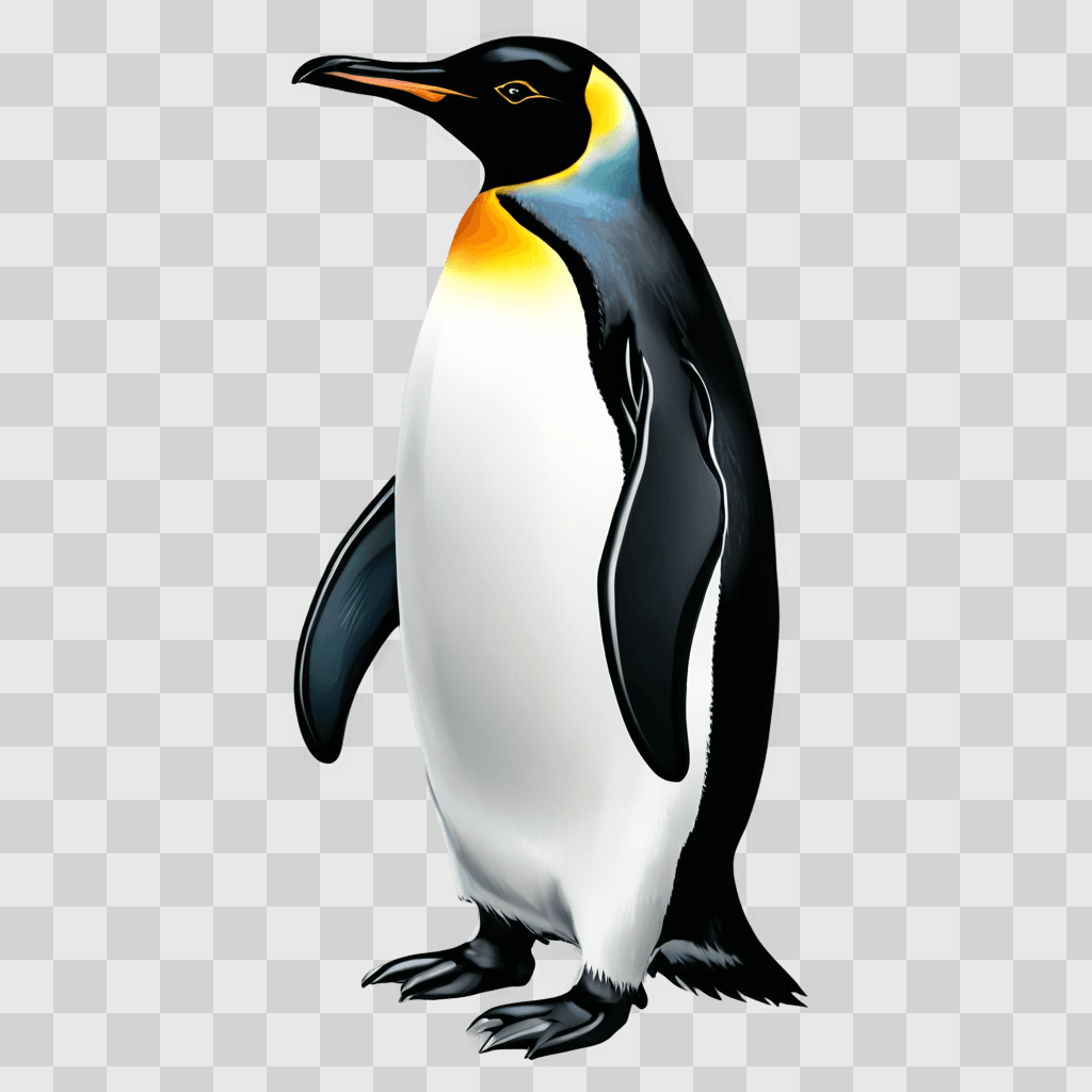 penguin clipart Penguin standing in the shadows with a bright head