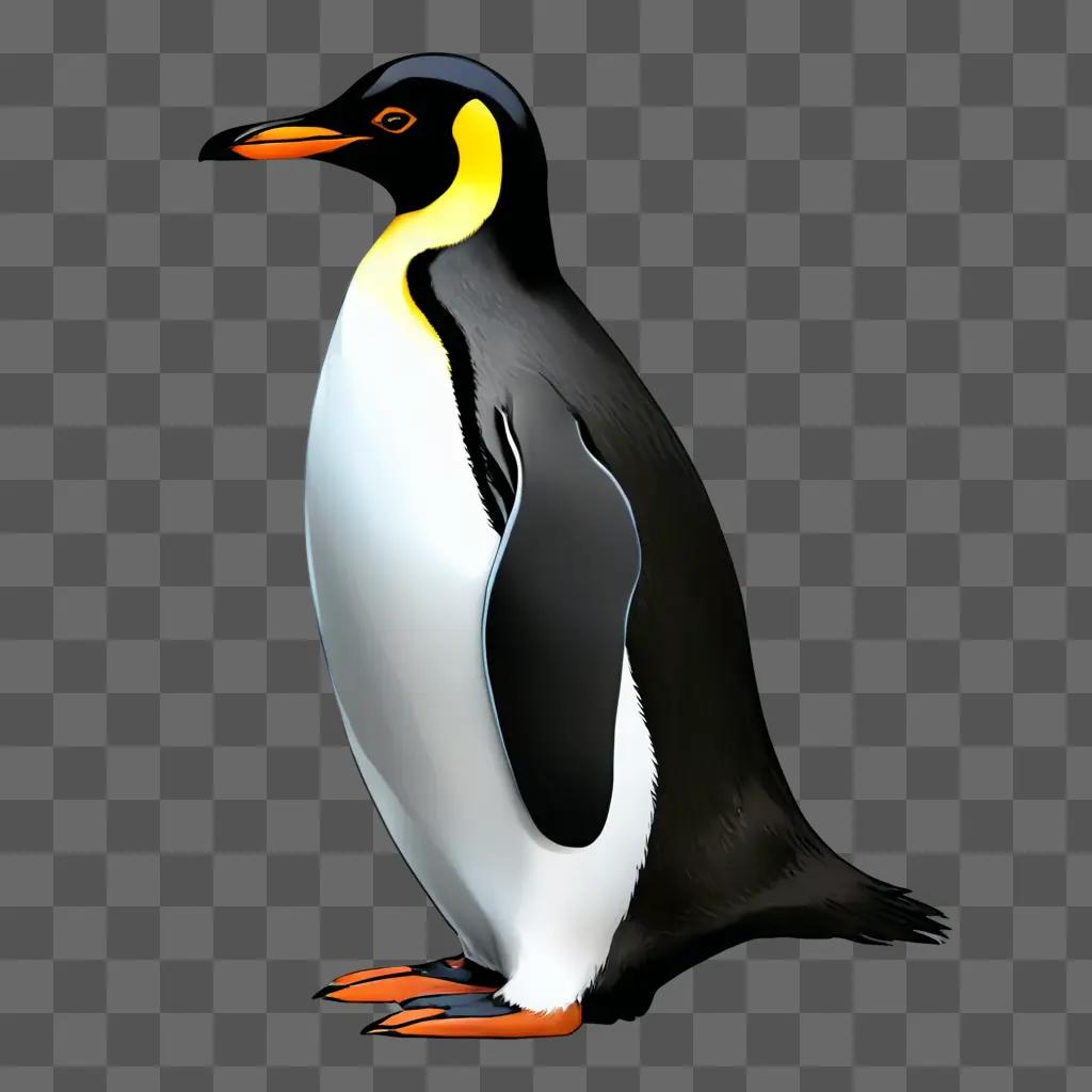 penguin clipart Penguin standing on dark gray background