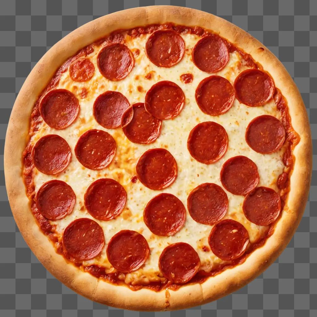 pepperoni pizza clipart A pepperoni pizza with cheese on a brown background