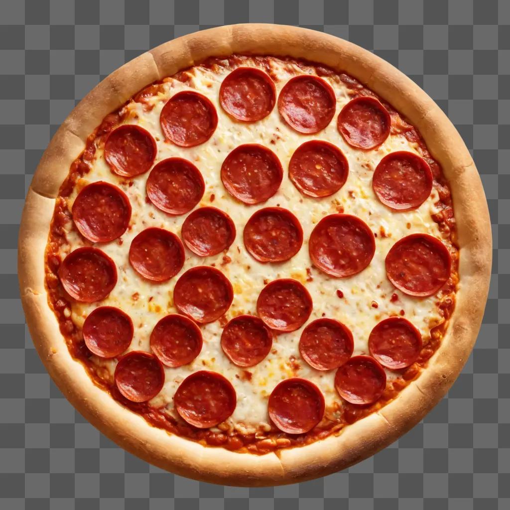 pepperoni pizza clipart A pepperoni pizza with melted cheese on top