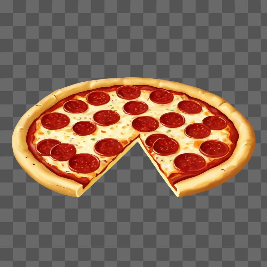 pepperoni pizza clipart A pizza slice with pepperoni on a beige background