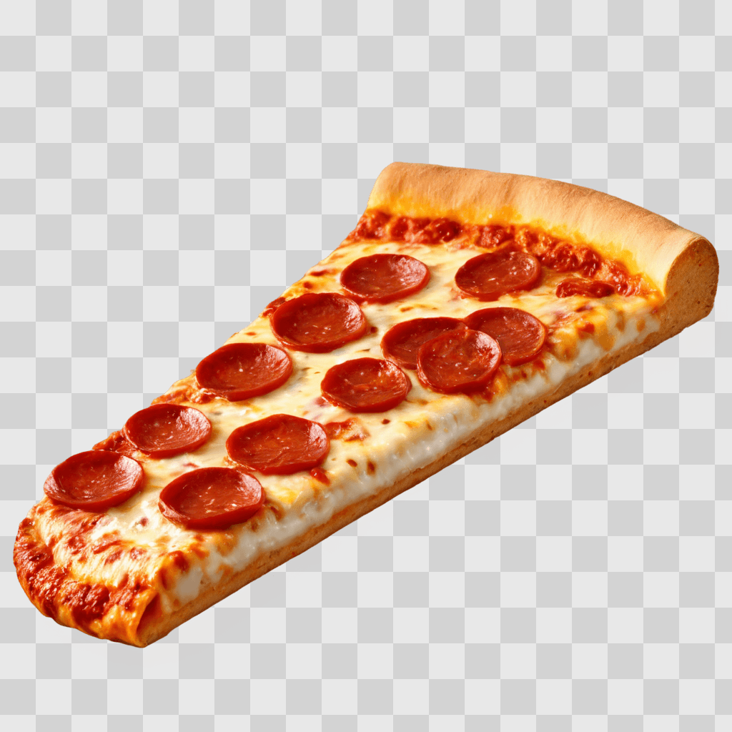 pepperoni pizza clipart A slice of pepperoni pizza on a table