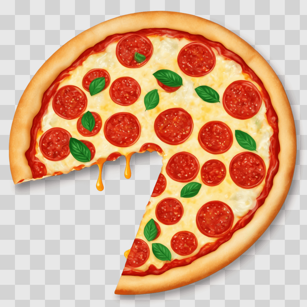 pepperoni pizza clipart A slice of pepperoni pizza with melted cheese