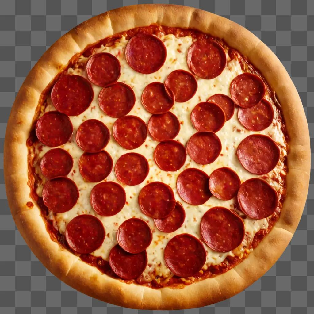 pepperoni pizza clipart Pepperoni pizza with white cheese on a table