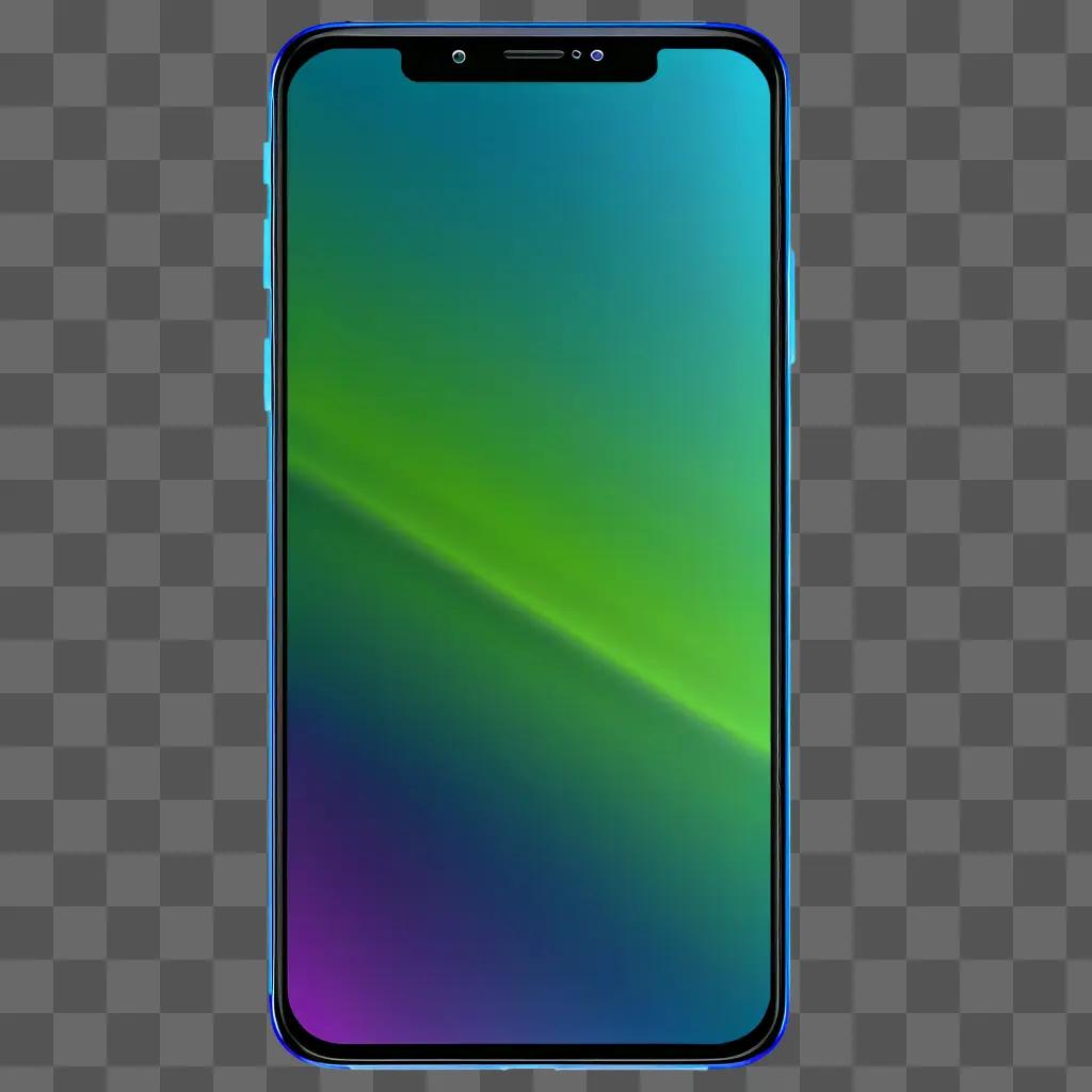 phone on a green background with a black screen