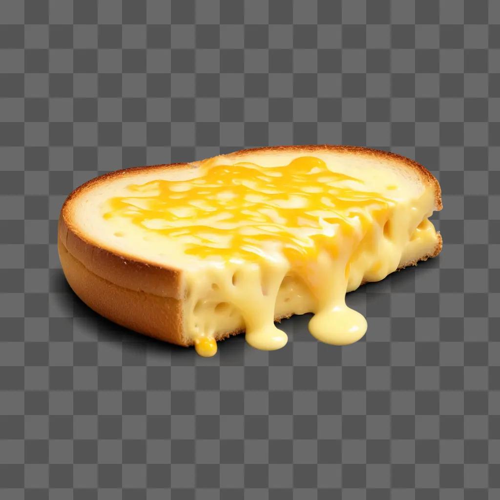 piece of bread with melted cheese on it