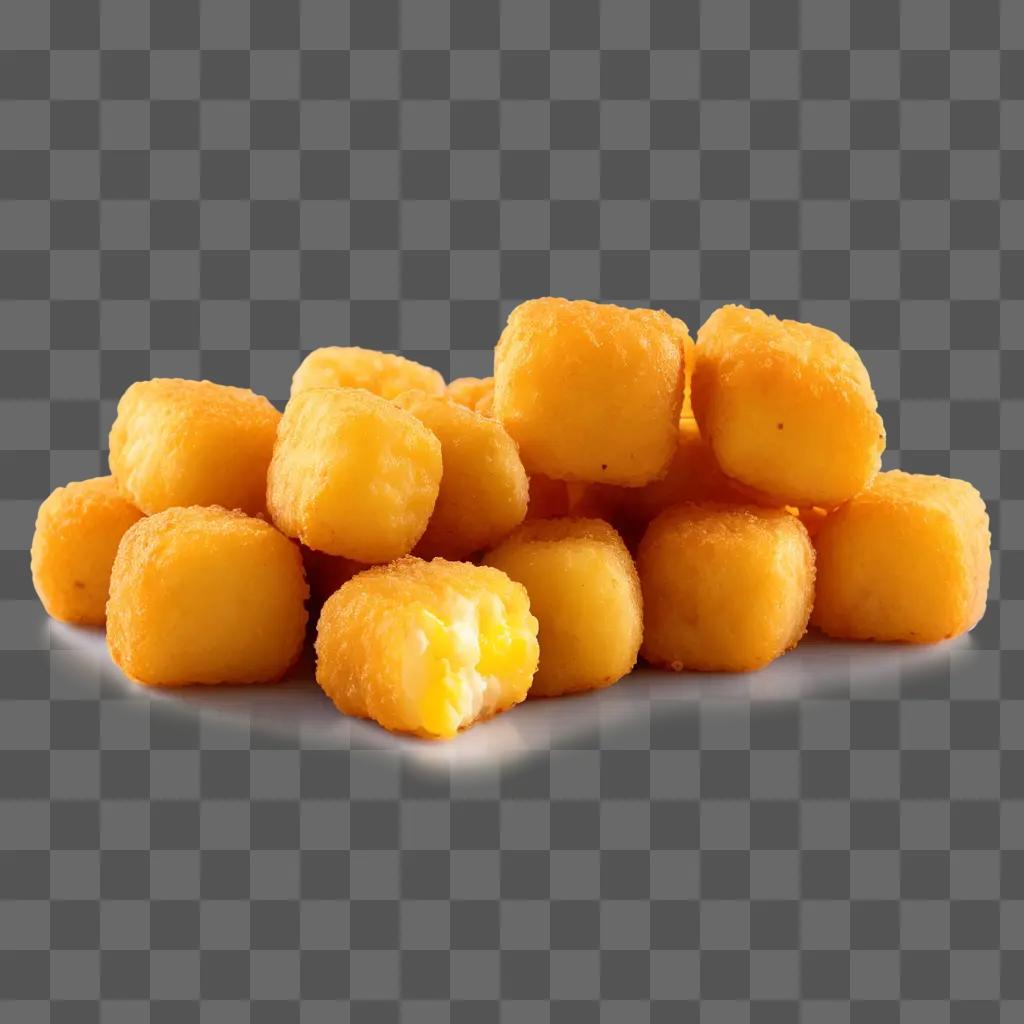 pile of golden tater tots on a plate