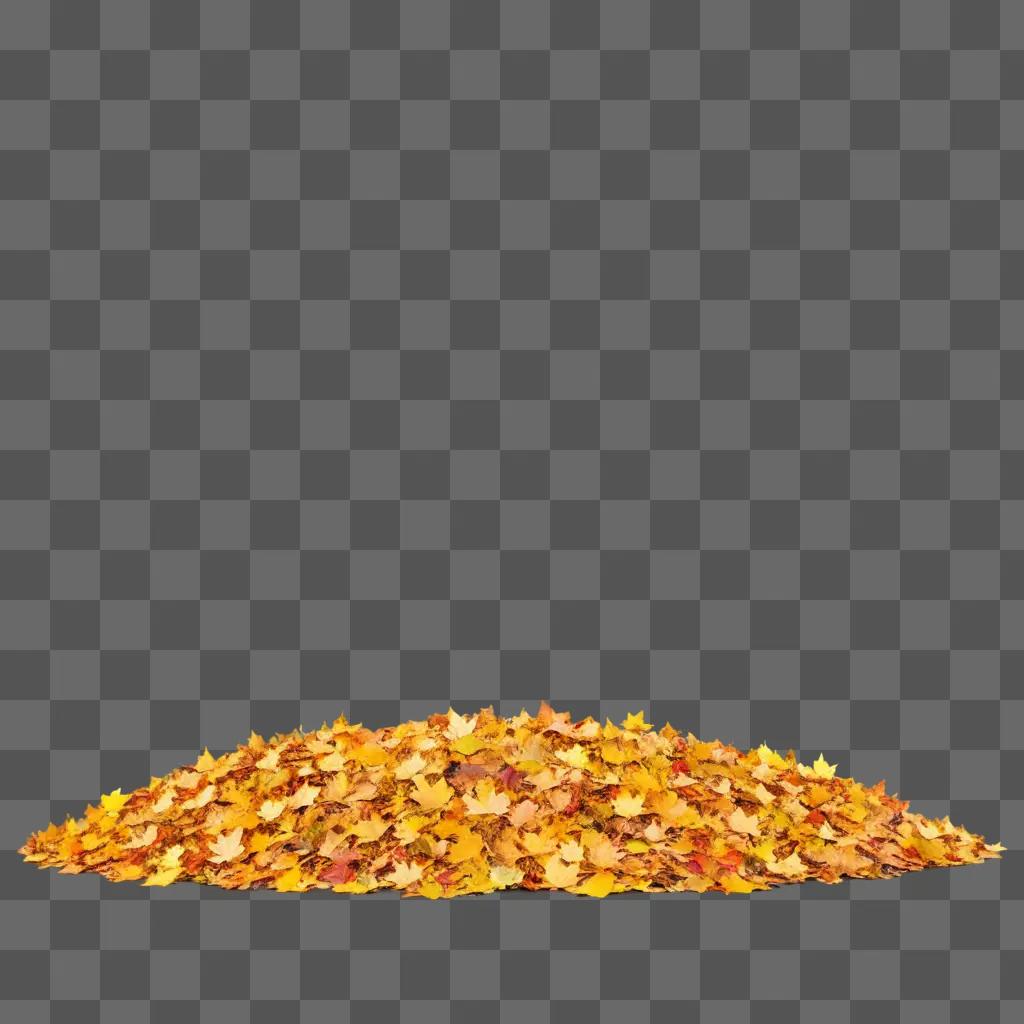 pile of leaves on a brown background