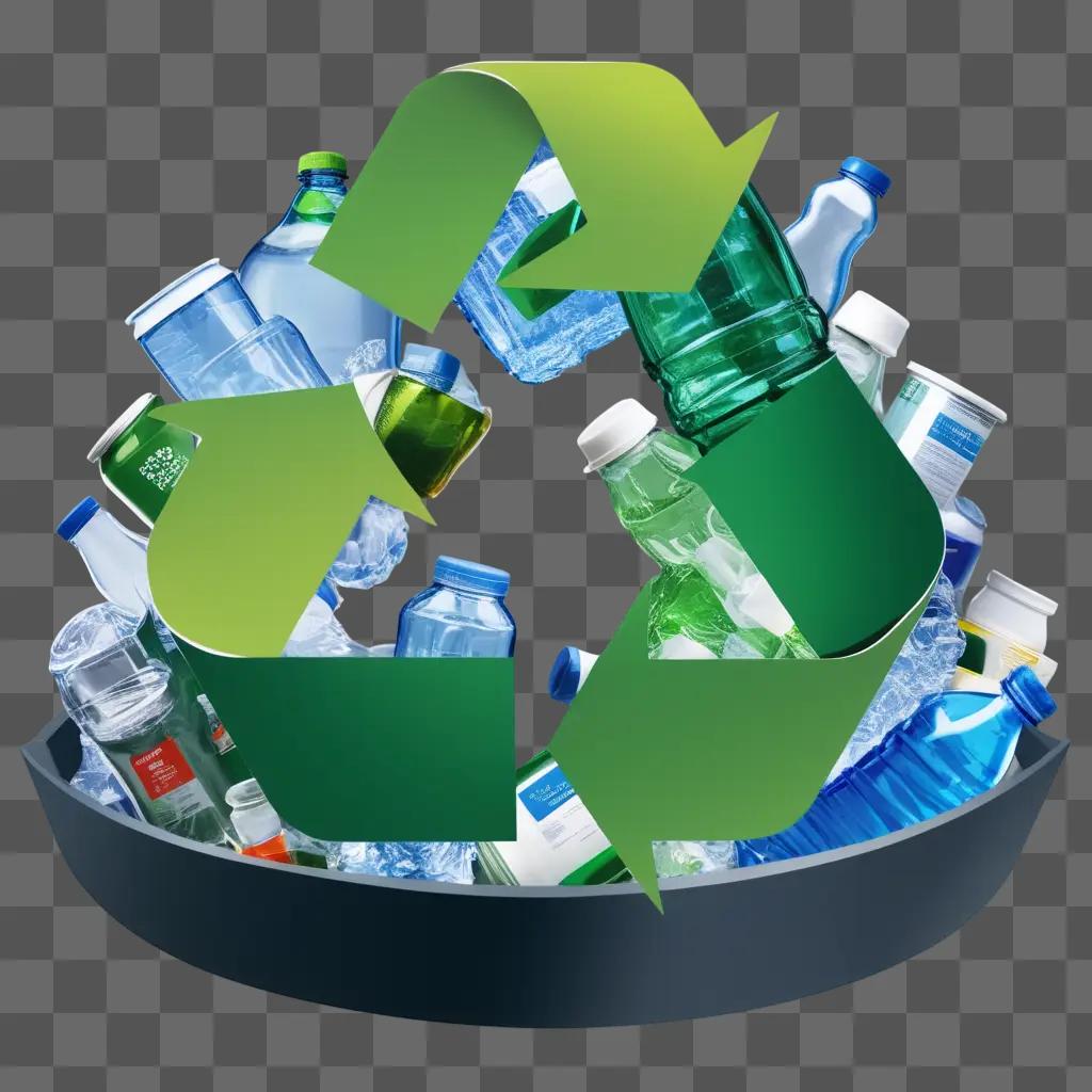 リサイクル可能なペットボトルの山