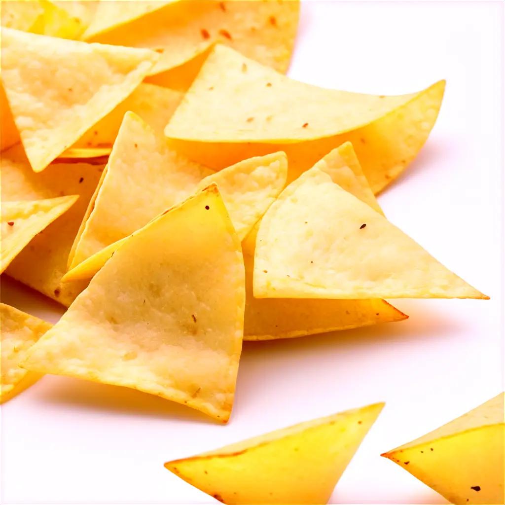 pile of tortilla chips on a white surface