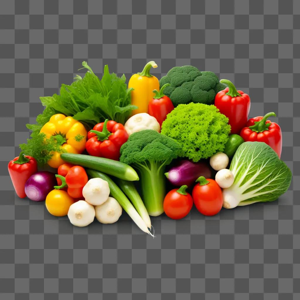 pile of vegetables in a png image