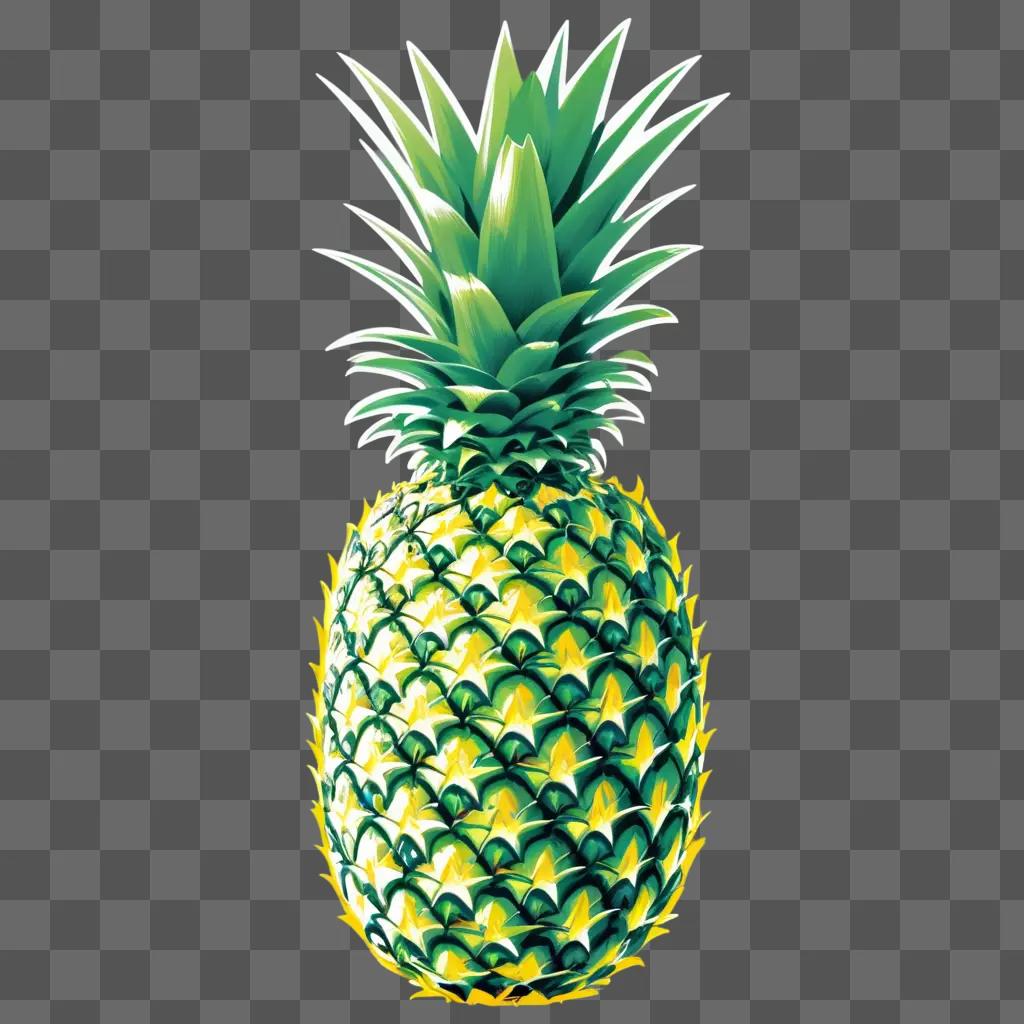 pineapple clipart stands out against a green background