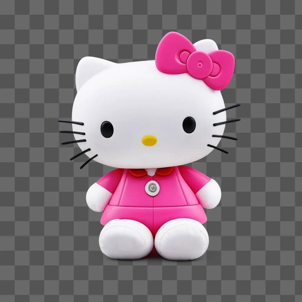 pink Hello Kitty toy with a pink bow