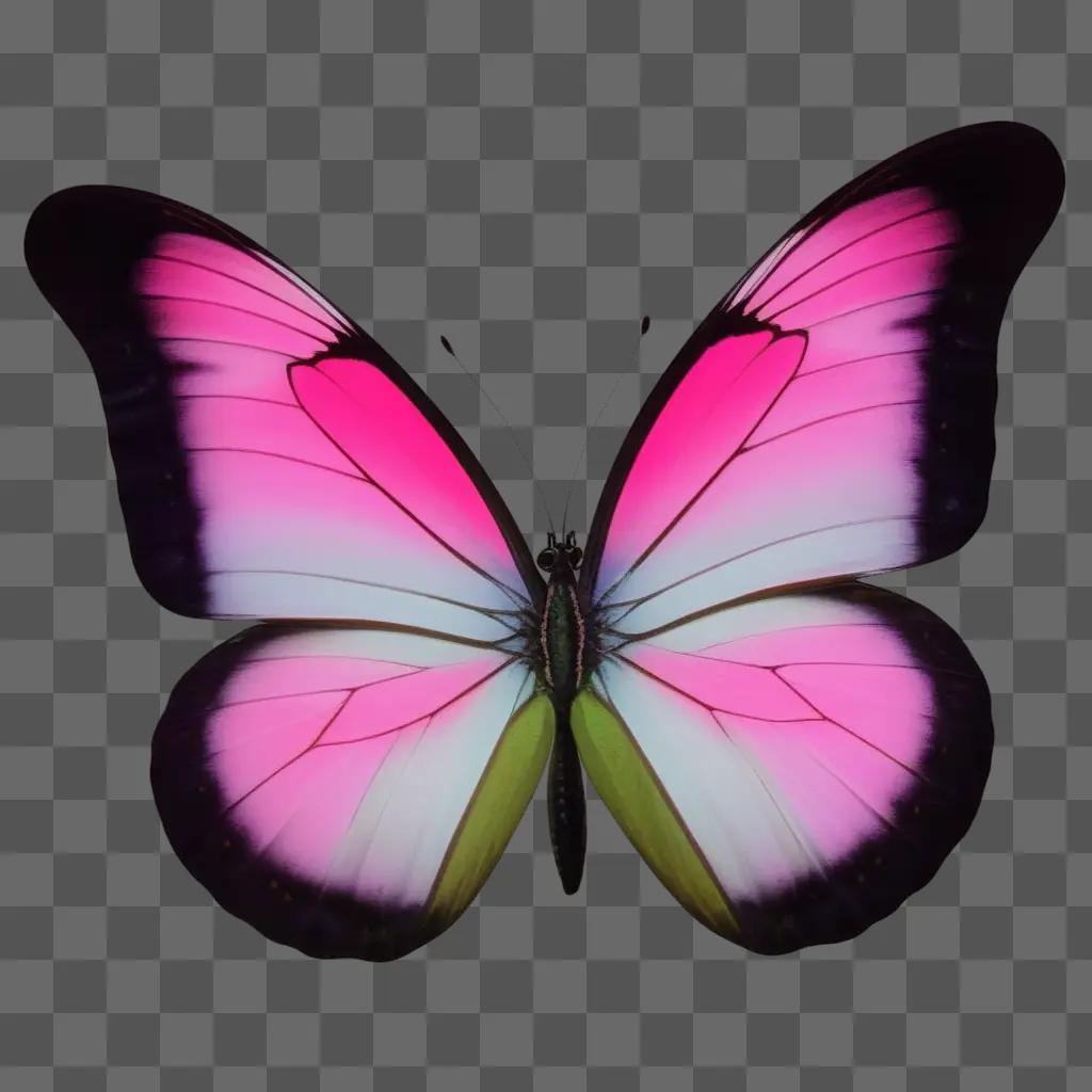 pink butterfly with black spots on its wings