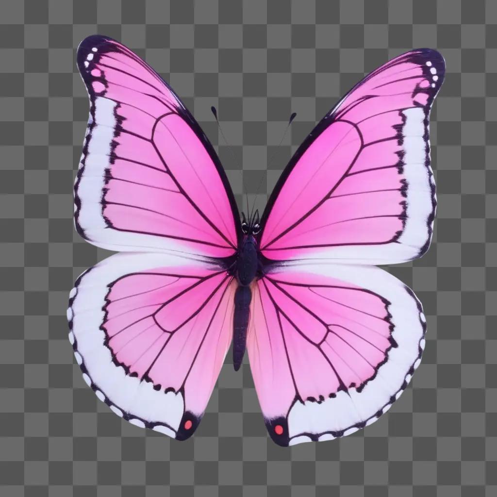 pink butterfly with black wings and black spots