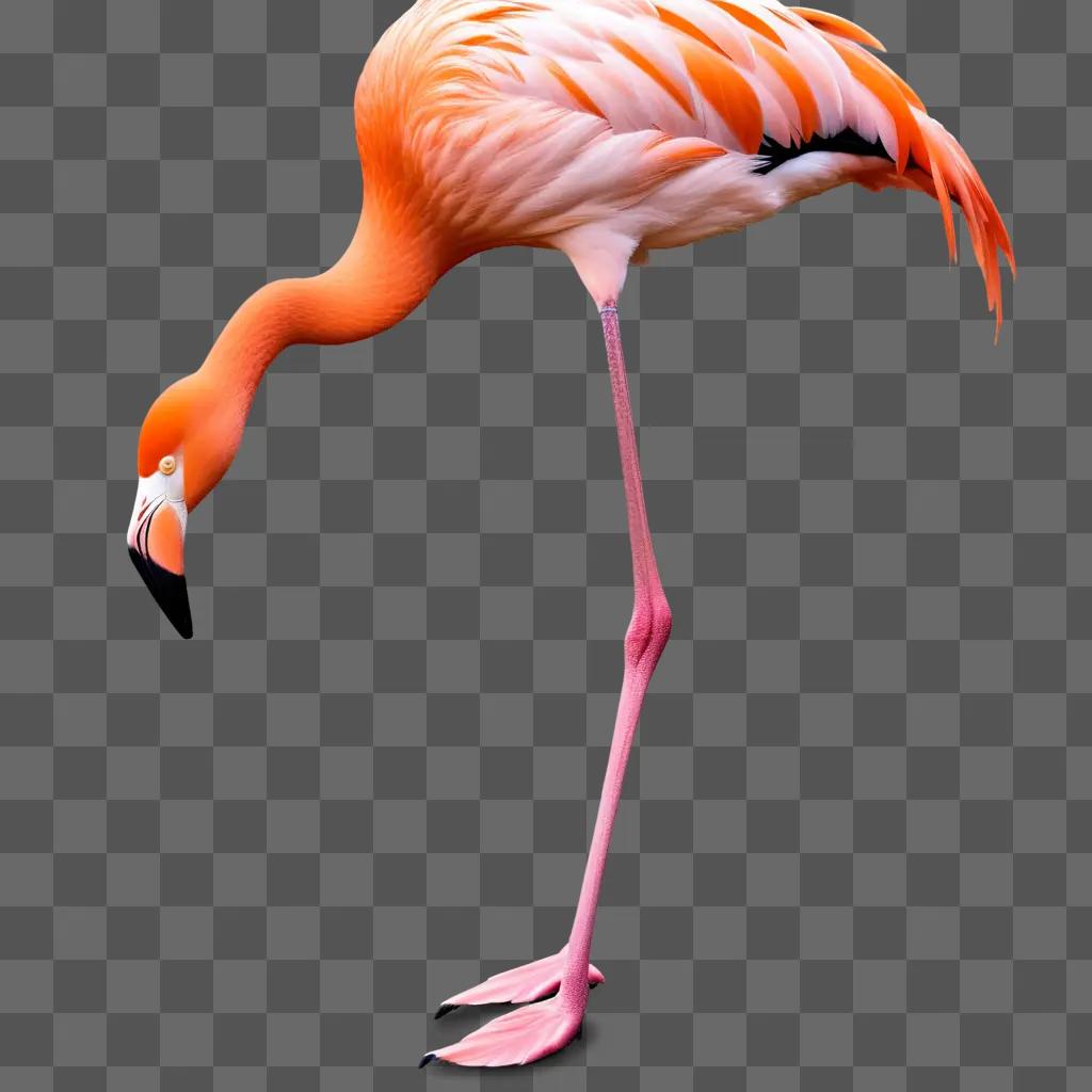 pink flamingo with orange and white stripes