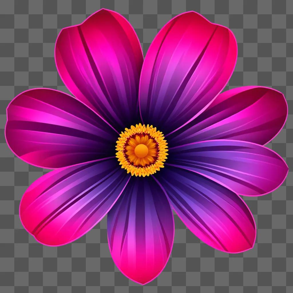 pink flower with yellow center and purple petals