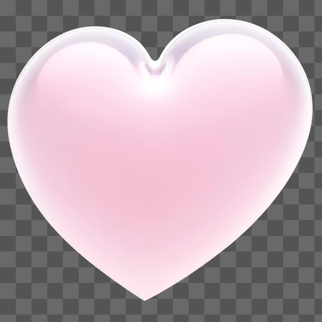 pink heart is transparent and shiny