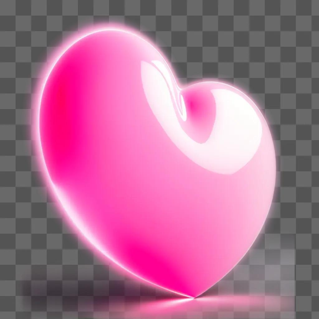 pink heart with a transparent edge