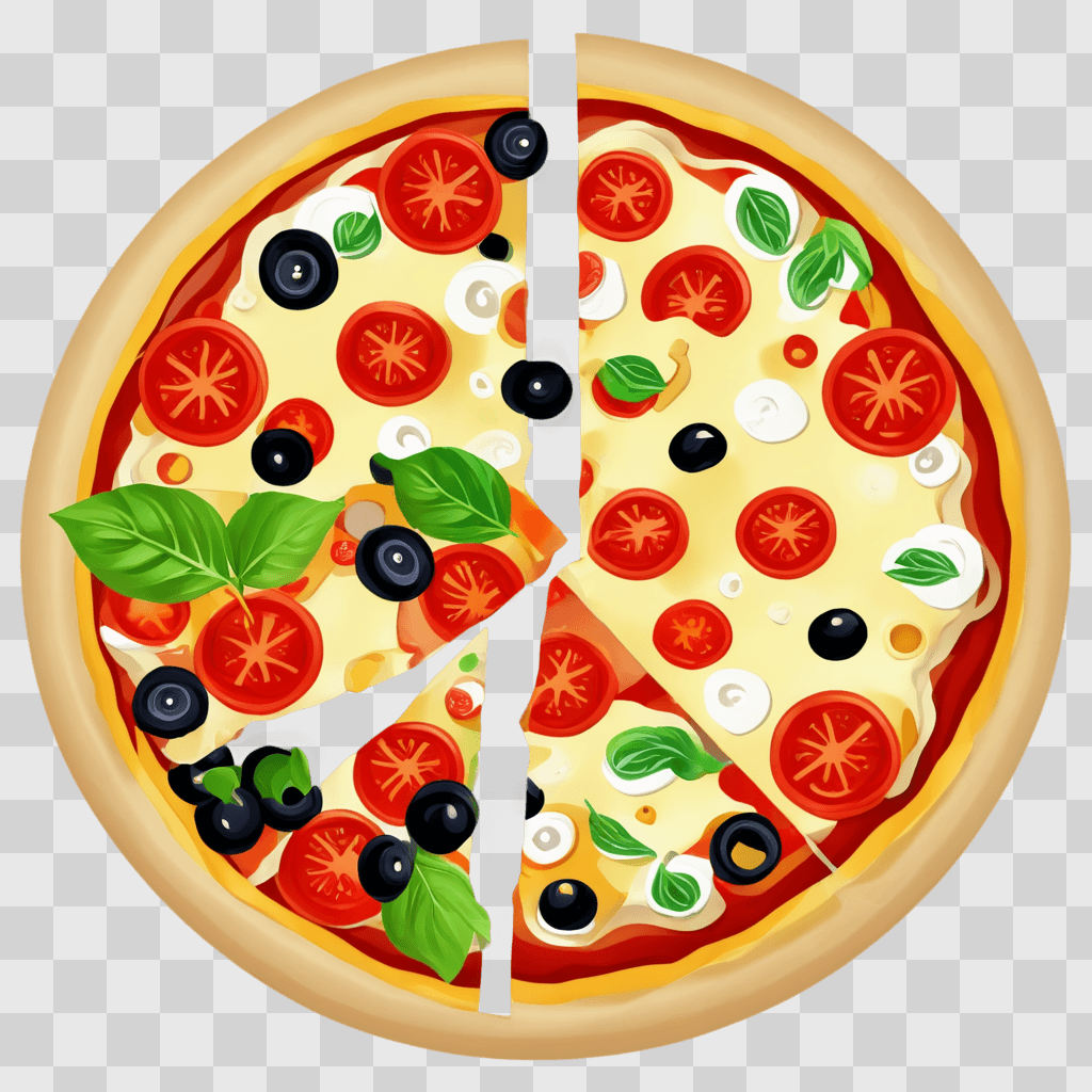 pizza clipart A pizza with various toppings on it