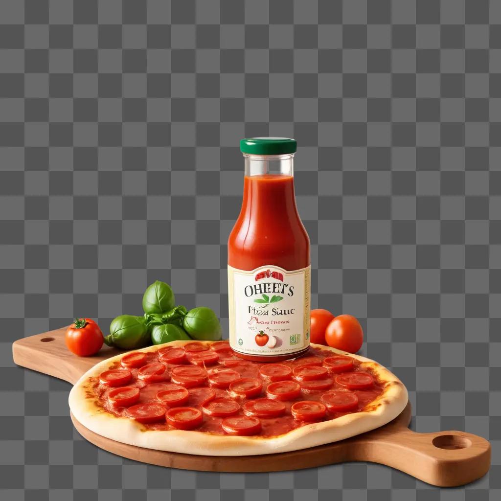 pizza sauce on a wooden board with tomatoes