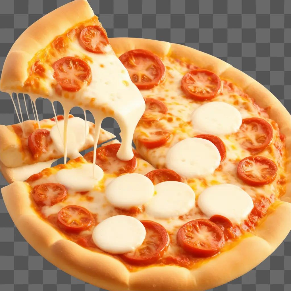 pizza with cheese and tomato toppings