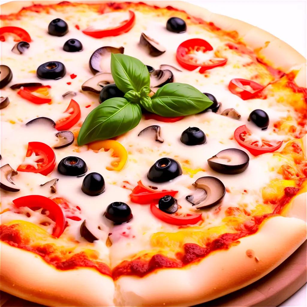 pizza with cheese and vegetables on a wooden board