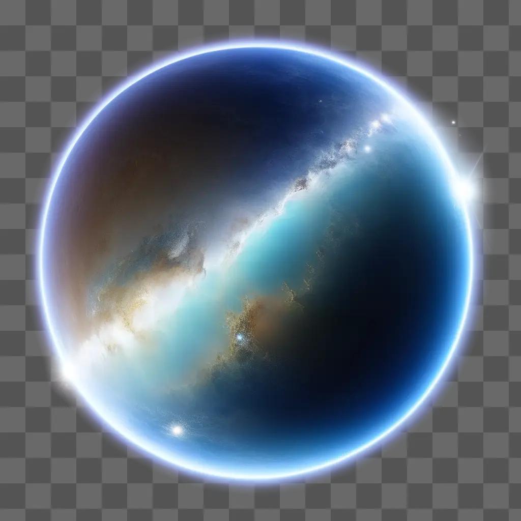 planet with a blue and white sky