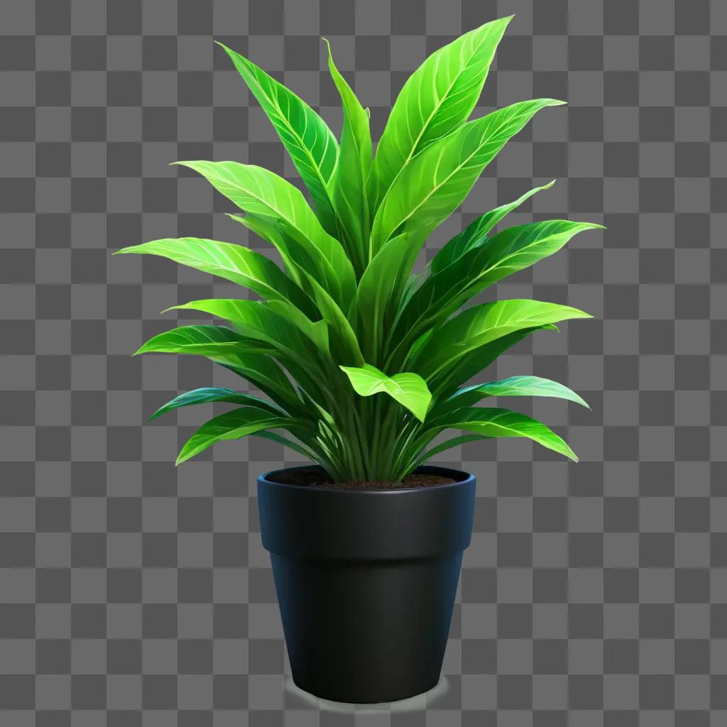 plant clipart A plant with a green glow in a black pot