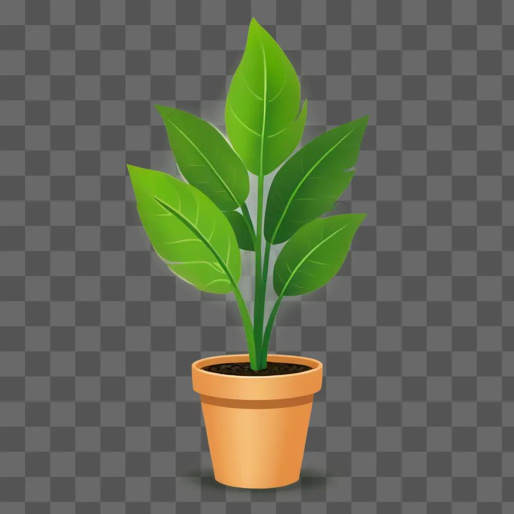 plant clipart Green plant in a pot on a green background