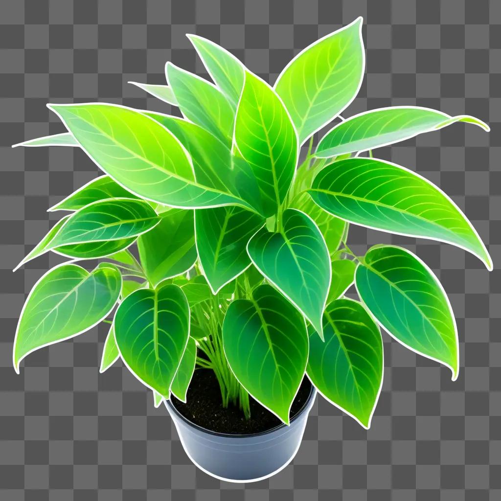 plant in a pot with a glowing background