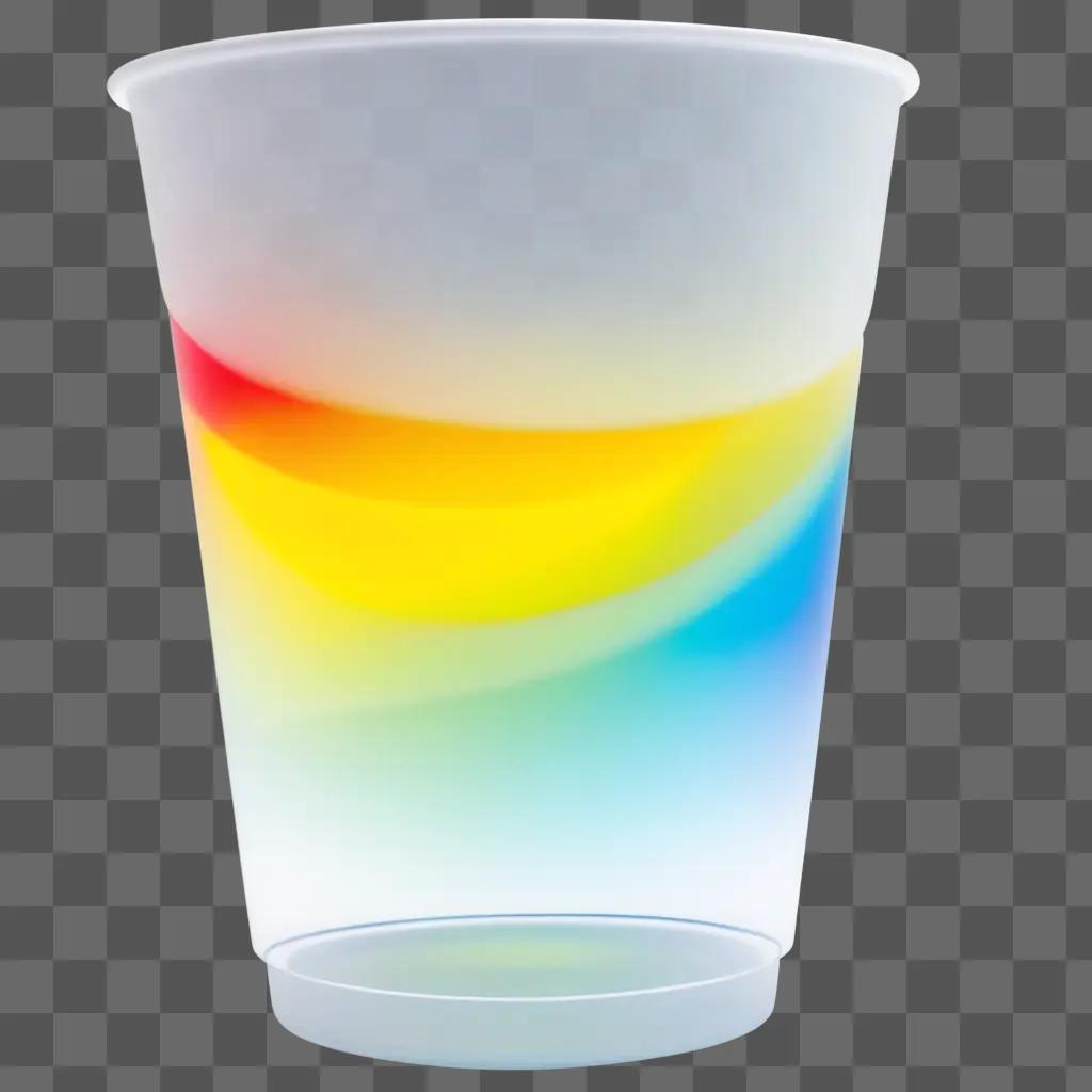 plastic cup with a rainbow inside of it