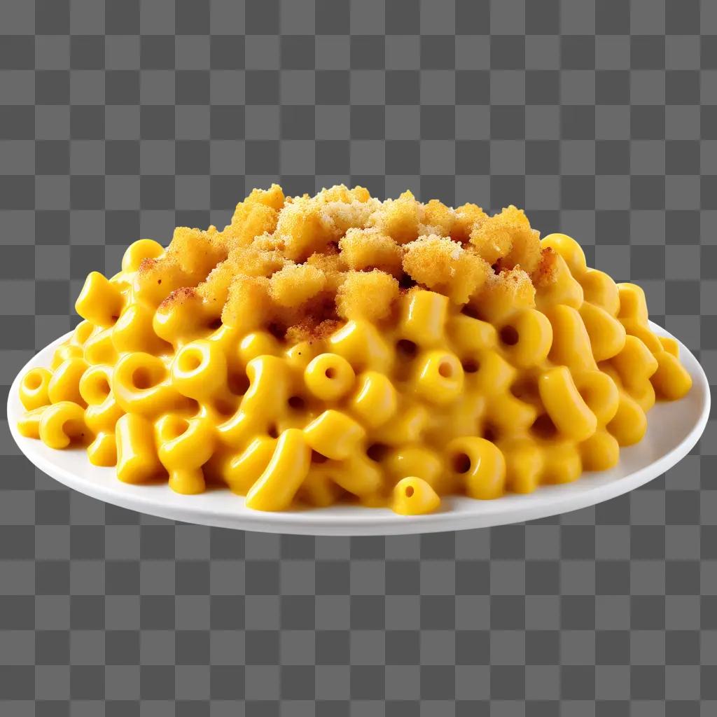 plate of macaroni and cheese with golden crumbs on top