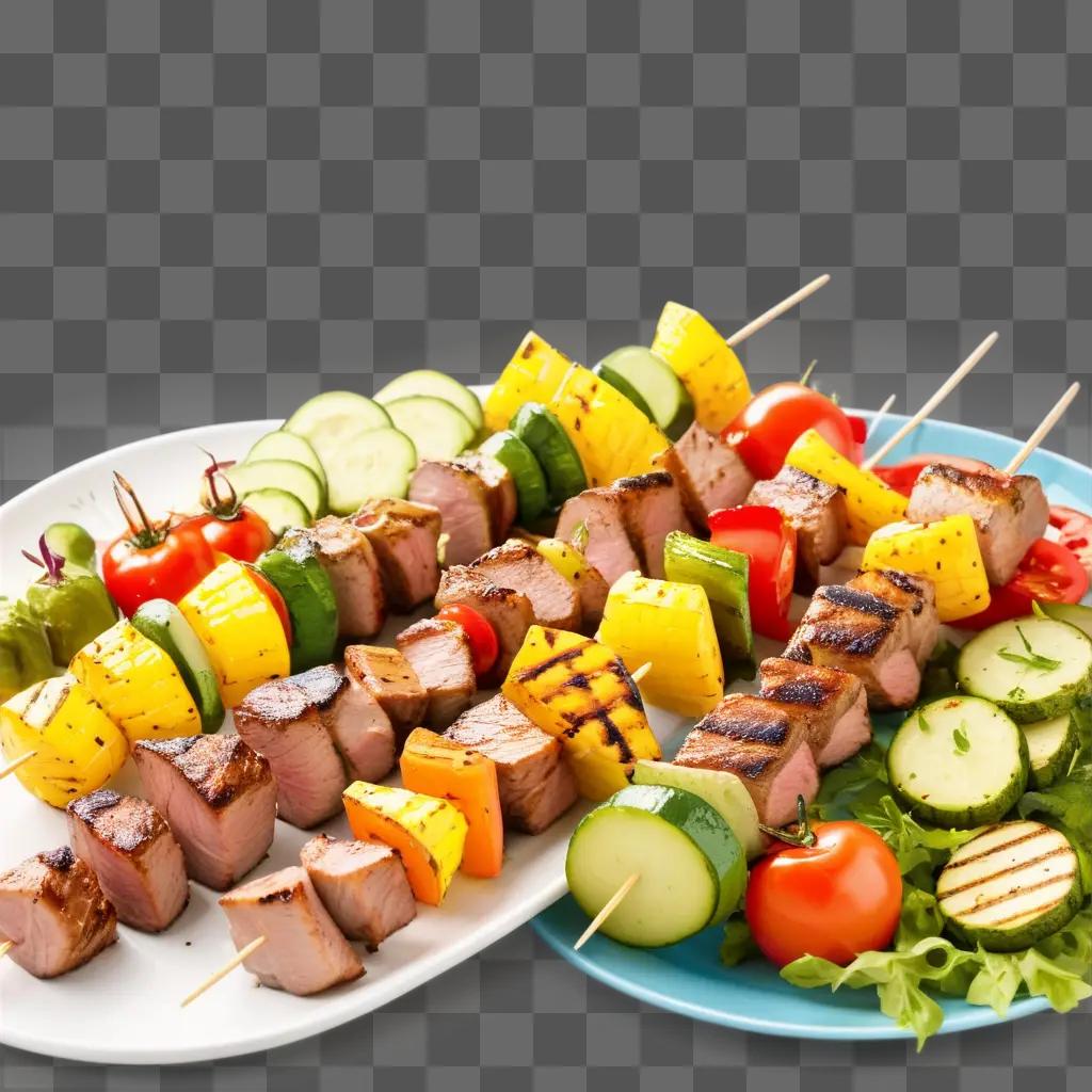 plate with grilled meat and vegetables on a table