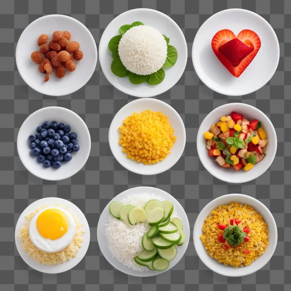 plate with small white bowls of food