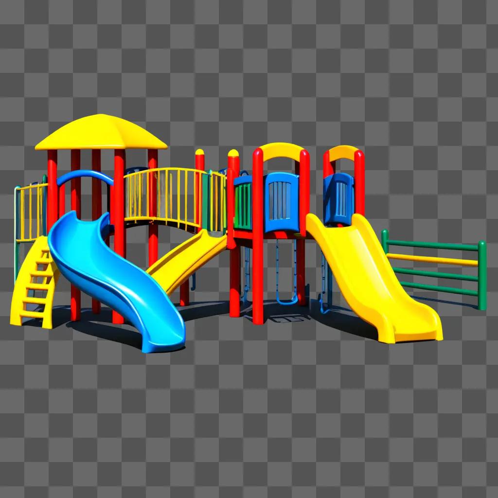 playground set with slides and stairs