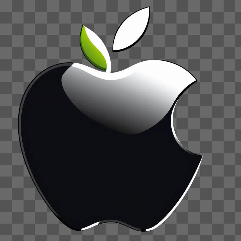 ple logo with black and white apple and white leaf