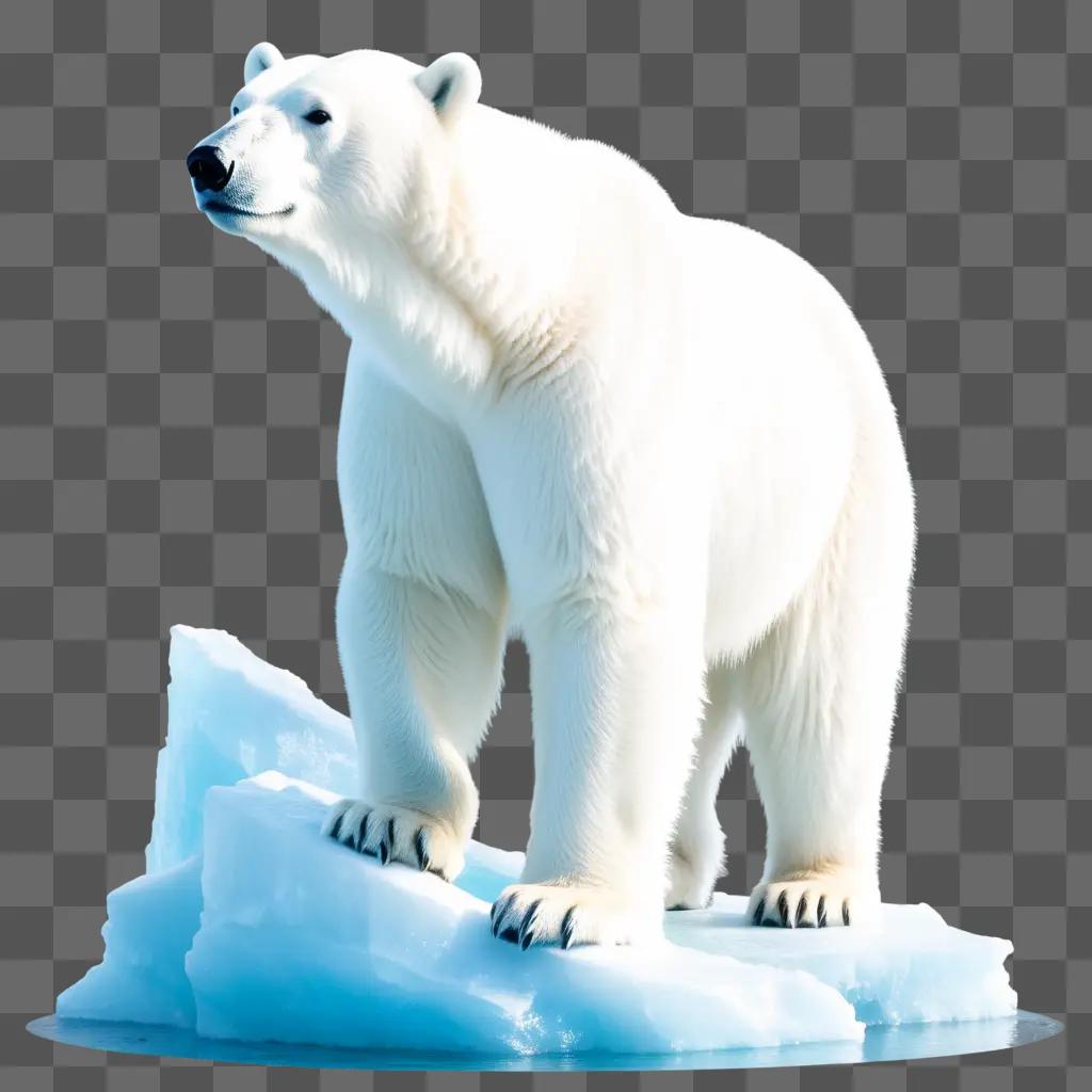 polar bear stands on an ice floe